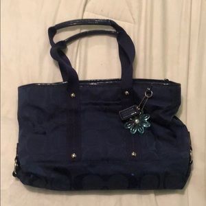 Navy Canvas Coach Bag